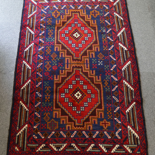 144x100cmトライバルラグ ヴィンテージラグ 手織り ペルシャ絨毯