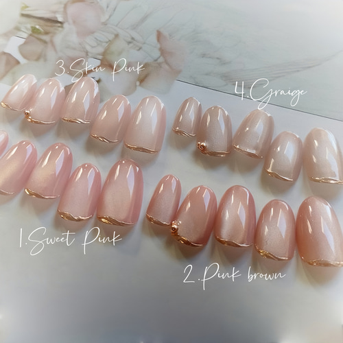 Skin pink Magnet スキンカラー マグネットネイル ネイルチップ（つけ
