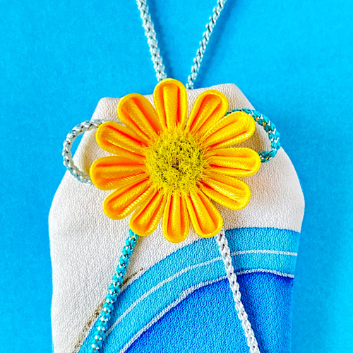 ひまわりと海）元巫女が作る花のお守り袋 その他雑貨 花守堂