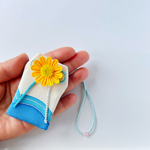ひまわりと海）元巫女が作る花のお守り袋 その他雑貨 花守堂