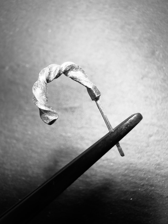 フープピアス　ねじねじ　silver925 2枚目の画像