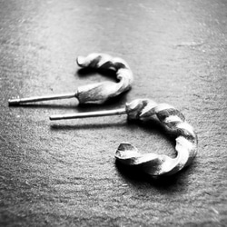 フープピアス　ねじねじ　silver925 3枚目の画像