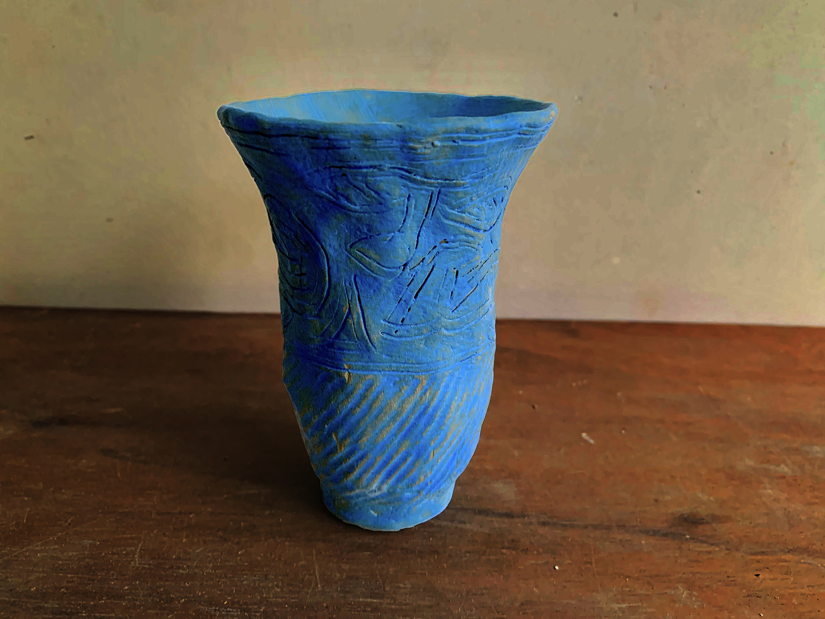 青い縄文カップ2　前期 諸磯式