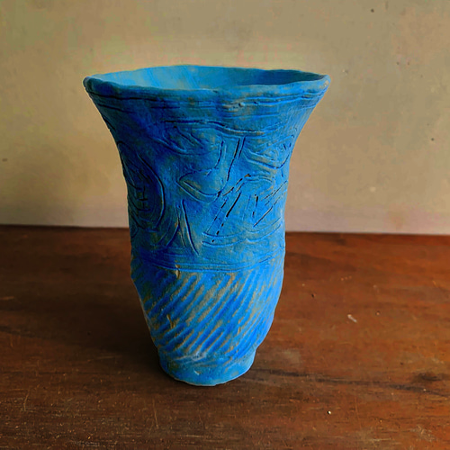 中国風風景画 陶器花瓶