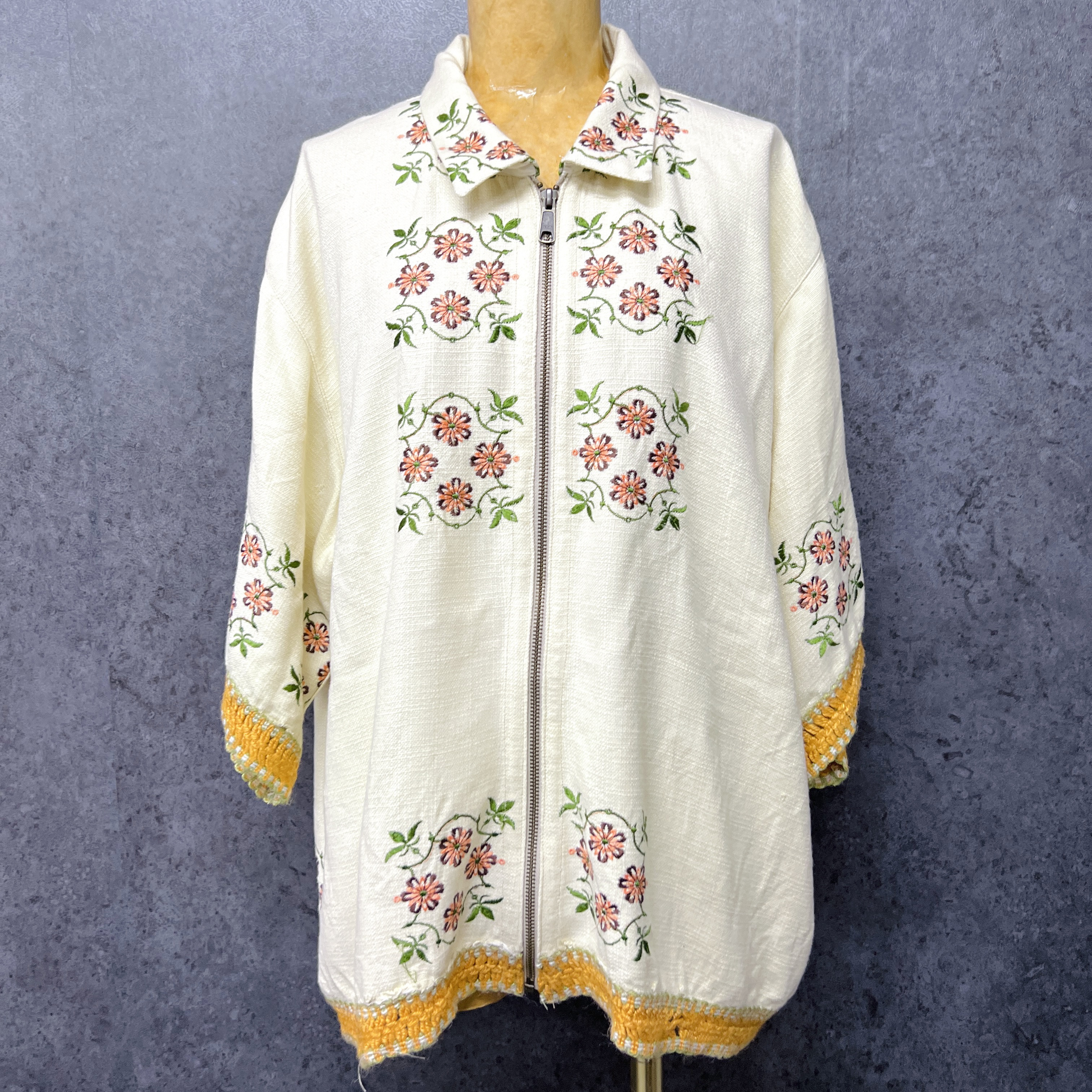 [original] "Vintage flower embroidery blanket" shirt/jacket
