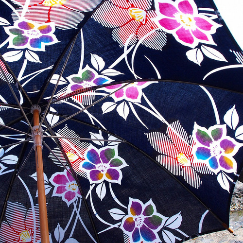 最安値 着物リメイク日傘＊花柄の浴衣反物から作った日傘, Kimono 着物・浴衣