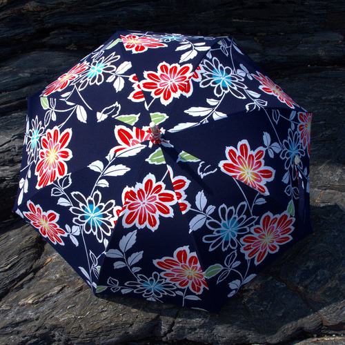 着物リメイク日傘＊花柄の浴衣反物から作った日傘, Kimono