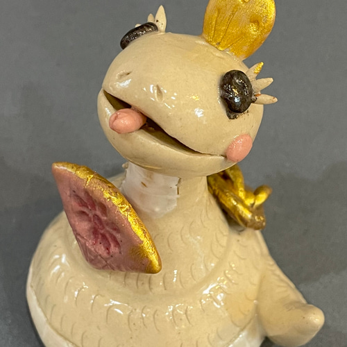 干支の置物① 2025 令和7年 巳年 ヘビ 蛇 ヘビ子 陶器 玄関飾り