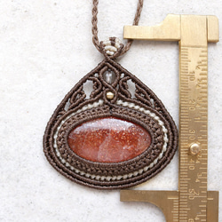 サンストーン天然石マクラメネックレスmac389エスニックアジアンエキゾチックなアレルギーフリーアクセサリー 10枚目の画像