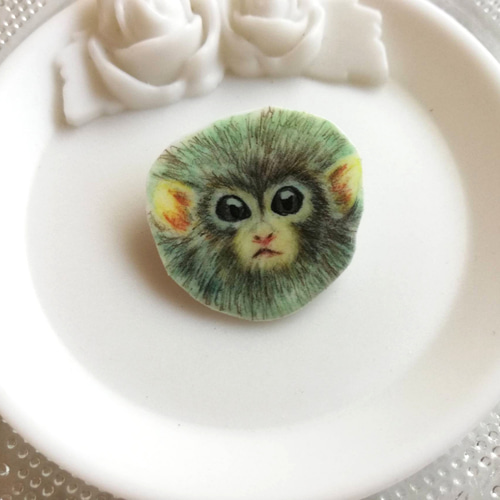 ピグミーマーモセットのブローチ ブローチ Riri 通販 17952946｜Creema