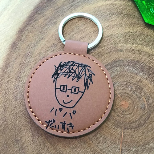 オリジナル お絵描きレザー風キーホルダー コインケース 子ども