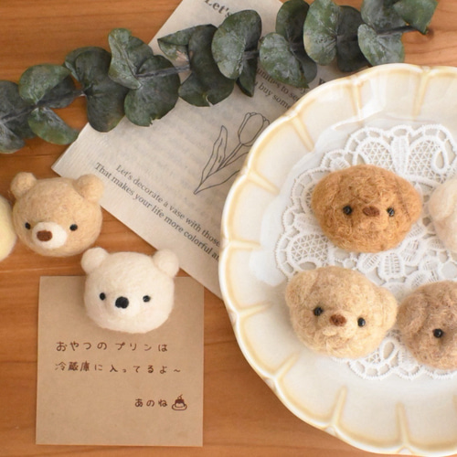 羊毛フェルト トイプードル クマさん ひよこ マグネット 羊毛フェルト トイプードル クマさん ひよこ マグネット