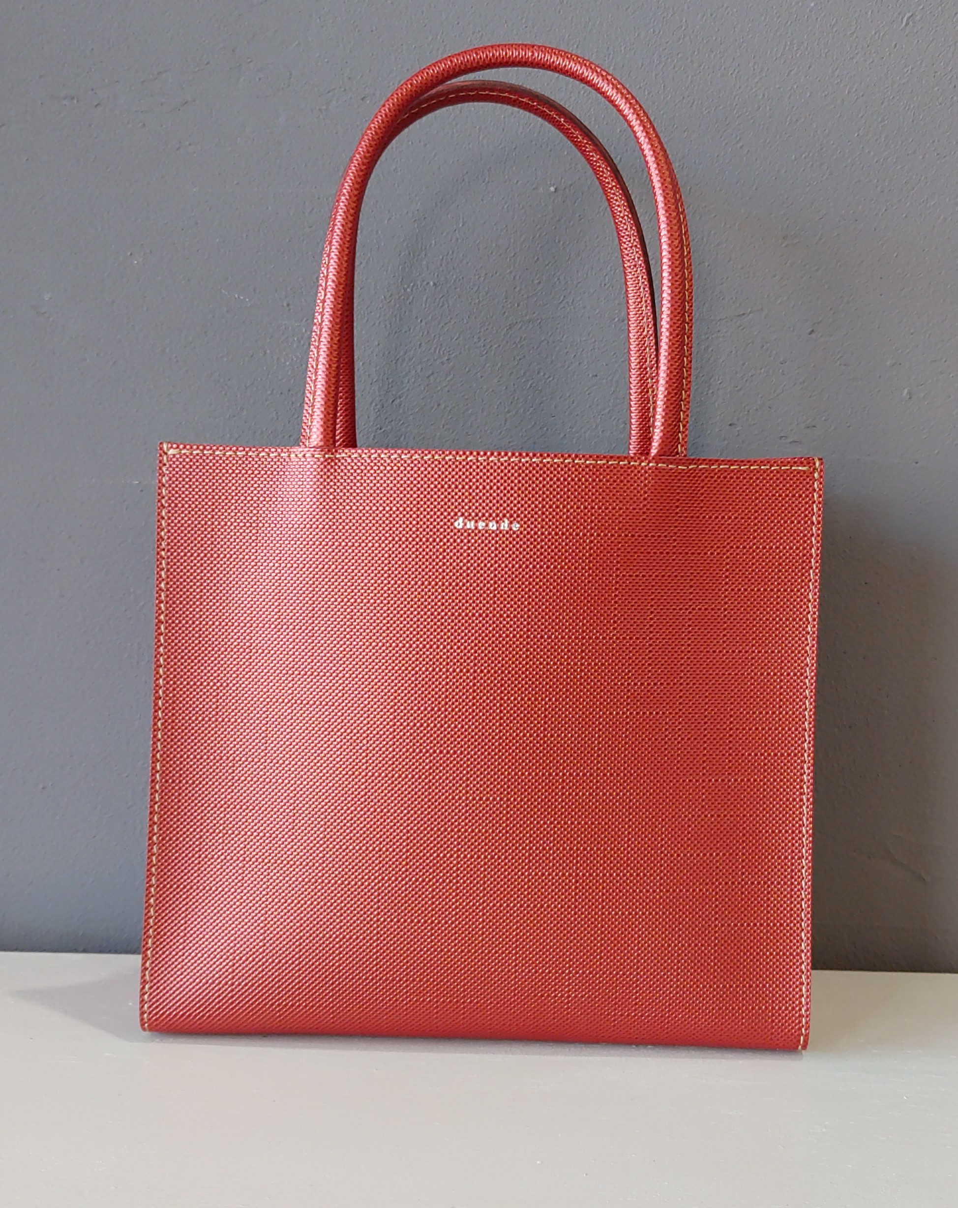 【一点モノ】革ハギレで作ったトートバッグ  Sサイズ NO.2