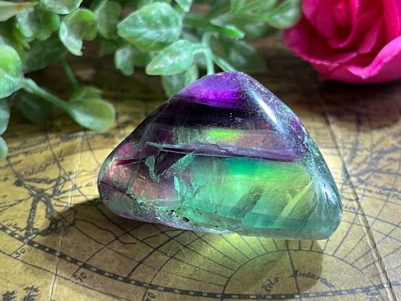 記憶力を高める石】マルチカラー フローライト 蛍石 タンブル