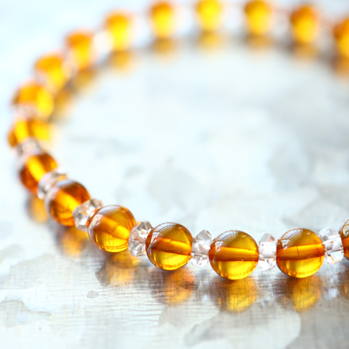 天然水晶 琥珀金色 ブレスレット エネルギー石 【公式通販】