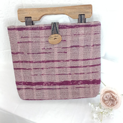 大島紬　正絹　ウィリアムモリス　バンブー　がま口バッグ　着物バッグ　和装　ローズ 大島紬 正絹 ウィリアムモリス バンブー がま口バッグ 着物