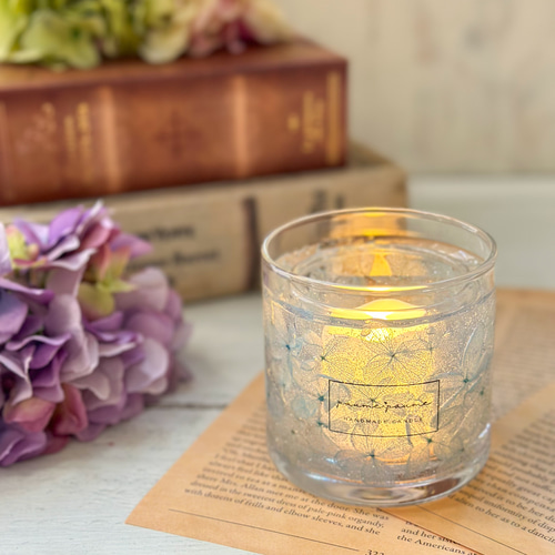 ブルー紫陽花のキャンドルホルダー キャンドル・キャンドルホルダー