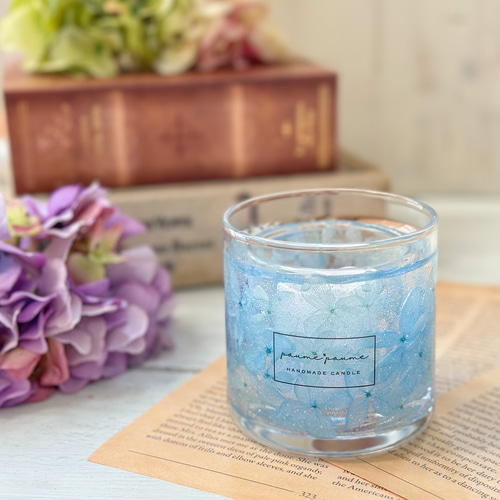 ブルー紫陽花のキャンドルホルダー キャンドル・キャンドルホルダー