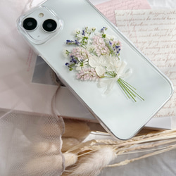 好きな雰囲気を身に纏う ピンク ブーケ 押し花スマホケース 【ハイブリッドケース対応可】全機種対応 16枚目の画像