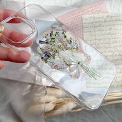 好きな雰囲気を身に纏う ピンク ブーケ 押し花スマホケース 【ハイブリッドケース対応可】全機種対応 12枚目の画像