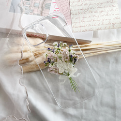 好きな雰囲気を身に纏う ピンク ブーケ 押し花スマホケース 【ハイブリッドケース対応可】全機種対応 10枚目の画像