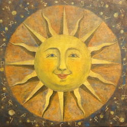 にやけた太陽】アクリル画 (S0号） 絵画 涼詩ソーダ 通販 17953956