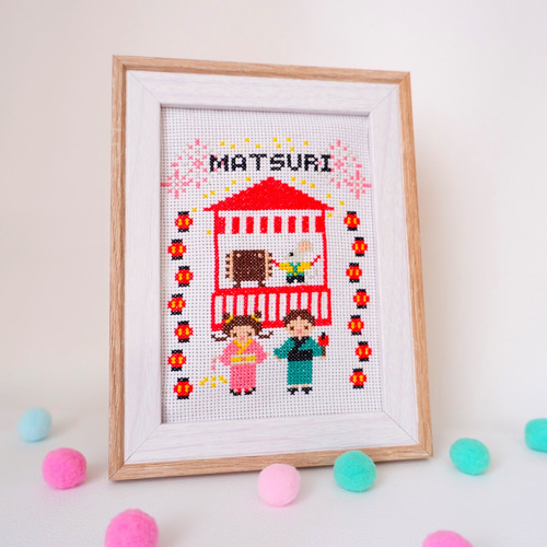 クロスステッチキット』 楽しい夏祭り 日本の夏 [c-01] キット