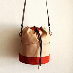 ＊ハンドメイド＊ショルダーバッグ　72 2ウェイ 巾着型ショルダーバッグ（11号帆布）／バケツ型バッグ