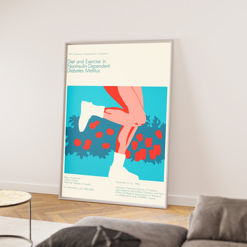 NO.606】ランニングイラストアートポスター☆スタイリッシュアメリカン