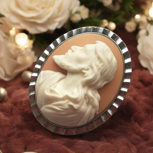 Cameo Brooch #27 カメオ ブローチ キリスト ブローチ Side*Forest