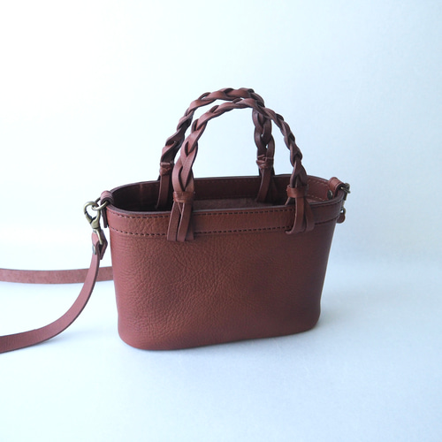 三つ編み持ち手のミニバッグポシェット ポシェット mala ruka