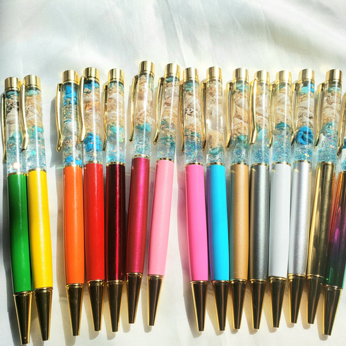 N165 / カスタムボールペン 天然石 アクアマリン ジュエル付き新登場アクアマリン入天然石ボールペン(3月の誕生石