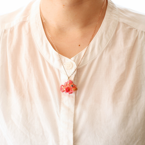 和紙アクセサリー/ネックレス『カサゴ』魚 海の生き物