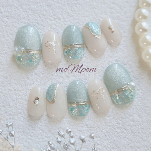 オーダーネイルチップNo.64 夏 海 浜辺ラグーン マグネット オーダー