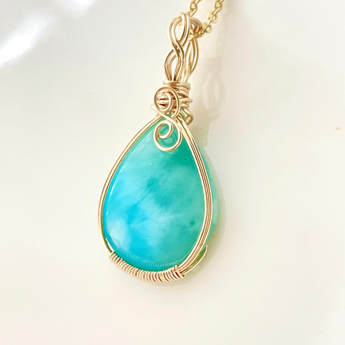 天然石 ラリマー ペンダントトップ ラリマー ペンダントトップ 8mm #NL006 - プレミアム天然石専門