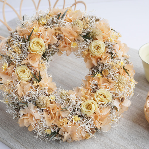ナチュラルフラワーリース 華やかナチュラルリース