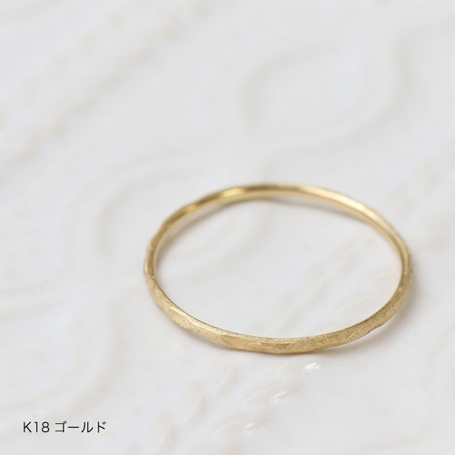 極細リング【retro】指輪 18金 ピンクゴールド 華奢 細身 0号〜20号