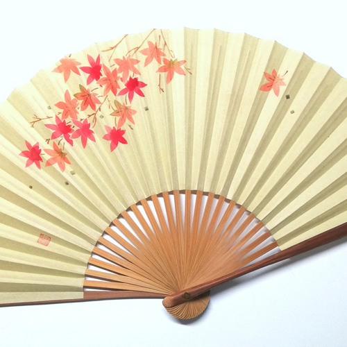 お得！！　￥5,000帯　扇子　紅葉 京扇子〉両面飾り扇子 桜/紅葉 扇子立付 箱入 | 京扇子とくの 公式
