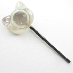 高速道路の片隅でクォーツ眠るネコは、今日も平和です♪<1点ものヘアピン>HP192 3枚目の画像