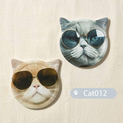 Purr Purr セラミック キャットフェイス コースター 猫 箱入り2