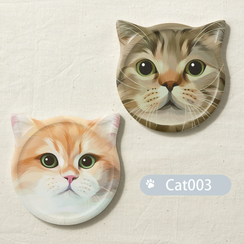Purr Purr セラミック キャットフェイス コースター 猫 箱入り2点