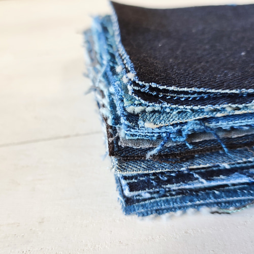 デニムはぎれ【12×12cm】35枚セット はぎれ Realfabric 通販 17954997
