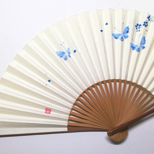 呪みちる 直筆絵　所沢梅子　2020年購入品 扇や 半げしょう / 【6寸 金/銀】蒔絵-梅柄