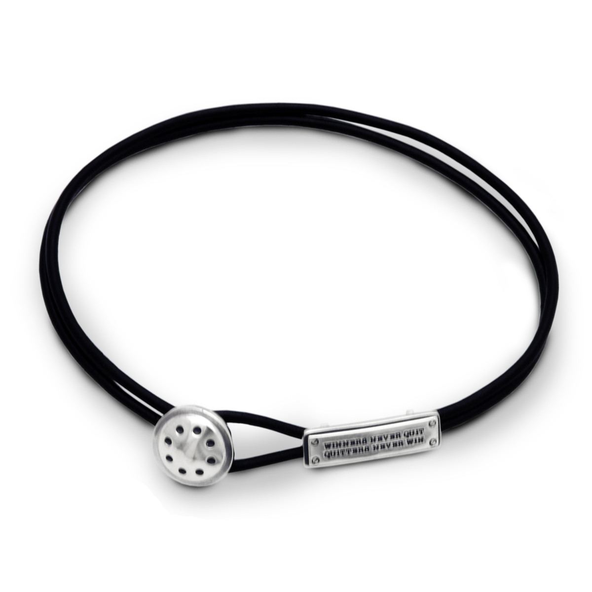 メンズ レザーブレスレット シルバー925 黒牛革　RE21