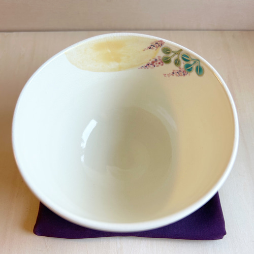 抹茶茶碗 抹茶椀 ' 色絵 月夜の秋' 京焼 茶道具