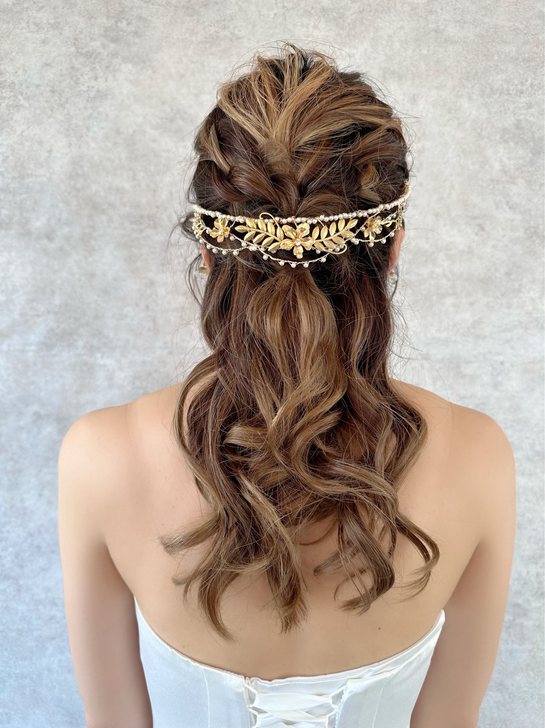 パールスカラップウェディングティアラクラウン