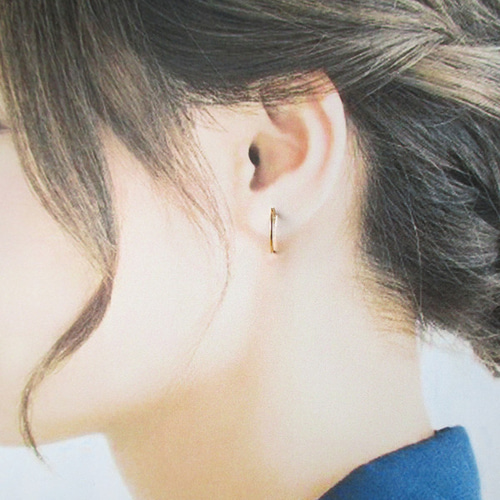 K10 クロッシング フープピアス 1mmx13mm (pdp-0053