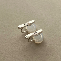 ひねりバーのシンプルイヤリング　silver950 痛くなりにくい 9枚目の画像
