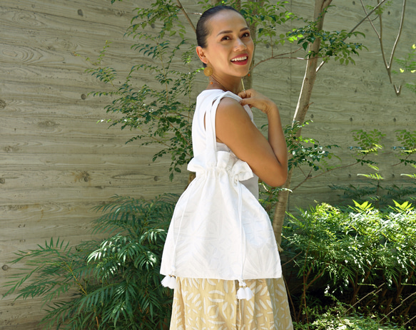 即納可】リバースアップリケ・巾着バッグ（NK23-016） 巾着バッグ