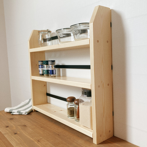 木製 3段スパイスラック 大容量 キッチン収納 ナチュラル 北欧